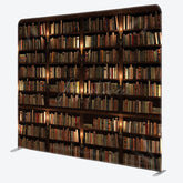 Aperturee - Aperturee Dark Bookshelf Photography Square Tension Backdrop